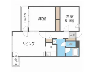 クリオパレス青葉 弐番館【6階】の間取り