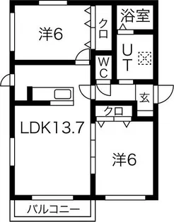 ル・ファール南郷15【4階】の間取り