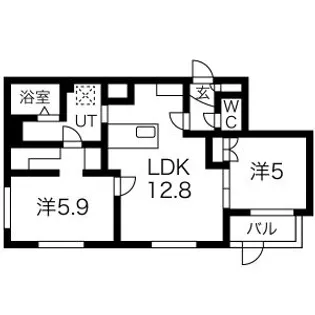RESTS ON 伏見【2階】の間取り