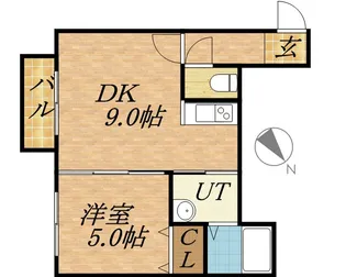 グランディール豊平一条【405号室】の間取り
