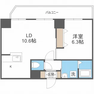 アーバンフラッツ豊平1条【0510号室】の間取り