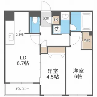 LIVECASA白石【0203号室】の間取り