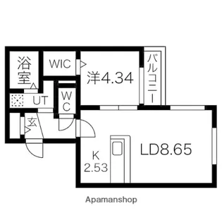 カレラ平岸【4階】の間取り