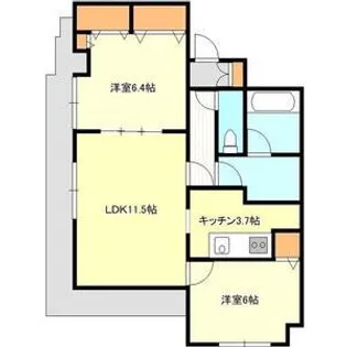 ガーネットハイツ菊水【2階】の間取り