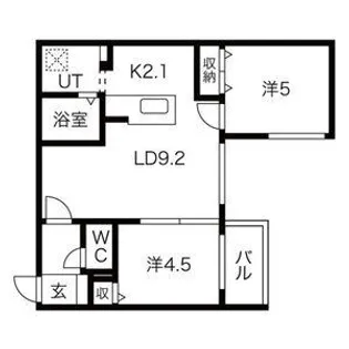 トロワエール南郷【00303号室】の間取り