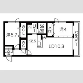 アルファスクエア菊水2条【00306号室】の間取り