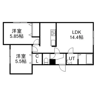 サリーヴィラ月寒東【3階】の間取り