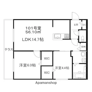 ブランシャールALAIN幌平橋【1階】の間取り