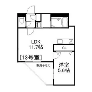 Alivis美園【1階】の間取り
