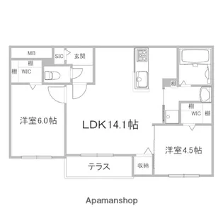 ブランシャール菊水HD【1階】の間取り