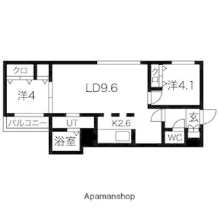 ラコーザ豊平WEST【2階】の間取り