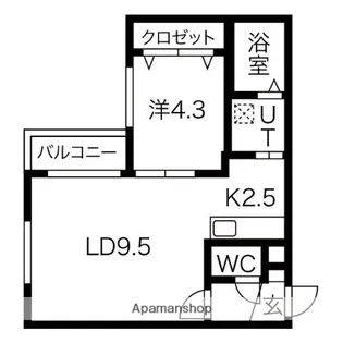 ドルチェ平岸【4階】の間取り