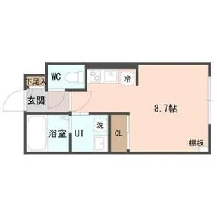 COFFRET(コフレ)平和通6【106号室】の間取り