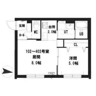 グランメール中島パーク【1階】の間取り