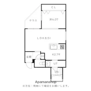 CITY SQUARE菊水(シティスクエア菊水)【107号室】の間取り