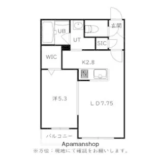 CITY SQUARE菊水(シティスクエア菊水)【402号室】の間取り