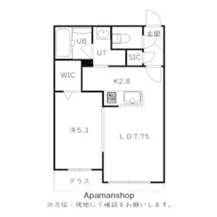 CITY SQUARE菊水(シティスクエア菊水)【102号室】の間取り