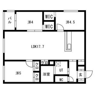 仮)月寒西1ー9MS【205号室】の間取り