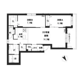 仮)グランメール平和通北2【2階】の間取り