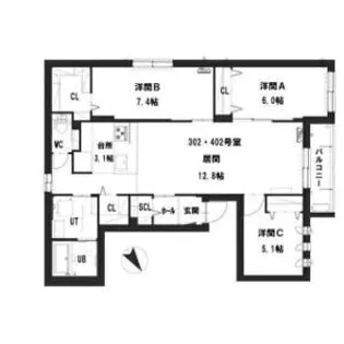 仮)グランメール平和通北2【3階】の間取り