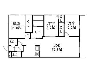 ZABO HILLS MISONO【102号室】の間取り