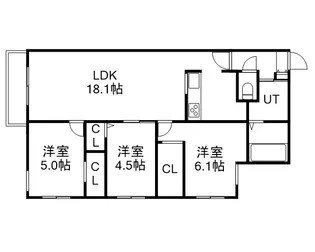 ZABO HILLS MISONO【205号室】の間取り