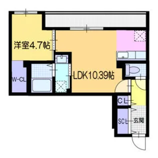 仮)ヴォヤージュ菊水【210号室】の間取り