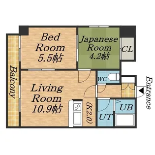 エンドレス三井平和通Ⅰ【0201号室】の間取り