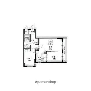 ラディア山鼻【3階】の間取り