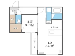 仮)GAー厚別中央3ー3MS【305号室】の間取り