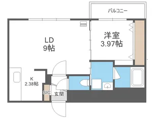 仮)GAー厚別中央3ー3MS【3階】の間取り
