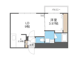 仮)GAー厚別中央3ー3MS【407号室】の間取り