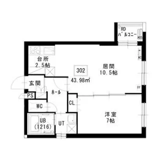 ノヴァ白石ーⅡ【302号室】の間取り