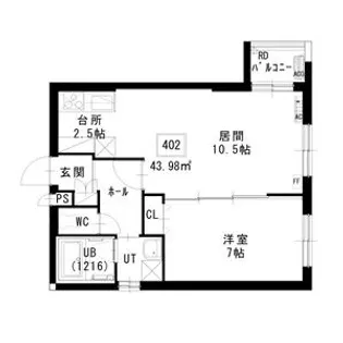 ノヴァ白石ーⅡ【402号室】の間取り