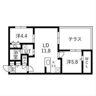 ブランシャールKI(カイ)幌平橋【1階】の間取り