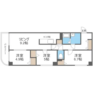 MOBIUS TOYOHIRA【1101号室】の間取り
