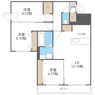 HIGHLIGHT FUKUZUMI 仮)GAー福住1ー1MS【2階】の間取り