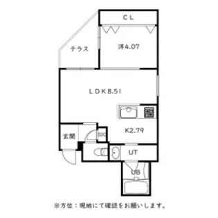 CITY SQUARE菊水(シティスクエア菊水)【0107号室】の間取り