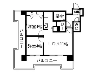 UURコート札幌北三条【1106号室】の間取り