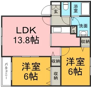 エスタシオン A【1階】の間取り