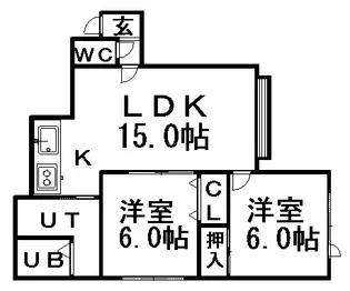 ベルツリーⅡ【203号室】の間取り