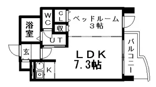 札幌ビオス館【1316号室】の間取り
