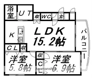プレミール東札幌【2階】の間取り