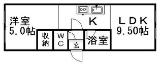 コーポかなやⅡ【00303号室】の間取り