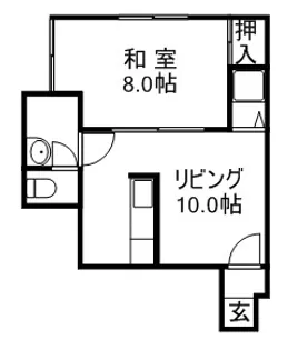 若葉ハウス【401号室】の間取り