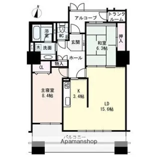 リブウェル北広島エルフィンターミナルサウスフォレスト【1010号室】の間取り
