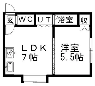 クロスロードⅡ【2号室】の間取り