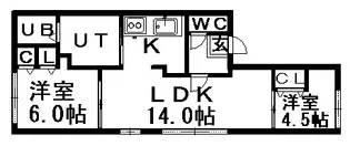 ロティ白石【101号室】の間取り