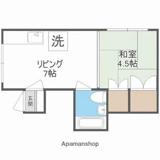 グランデ菊水【201号室】の間取り