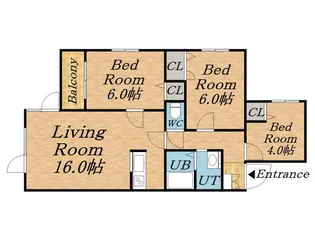 ブラウンウッド1【301号室】の間取り
